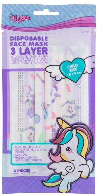 Eau My Unicorn Eau My Unicorn Face Mask and Respirator vaikams, 3 pc