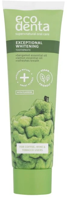 Ecodenta Exceptional Whitening Dantų dantų pasta balinanti dantų pasta su bergamočių eteriniu aliejumi ir kalendoriumi 100ml