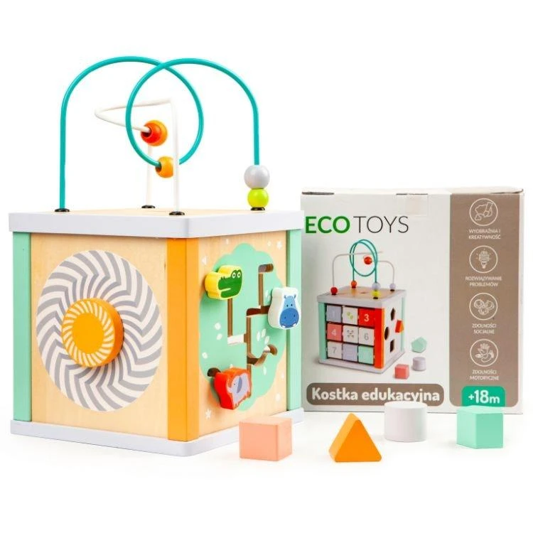 Ecotoys Lavinamasis kubas Eko žaislas - labirintas