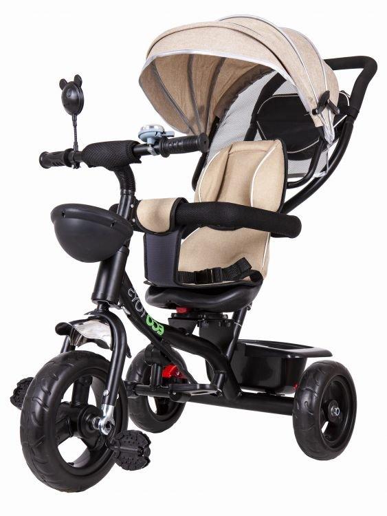 Ecotoys Triratukas su besisukančia sėdyne Eco Toys, smėlio spalvos