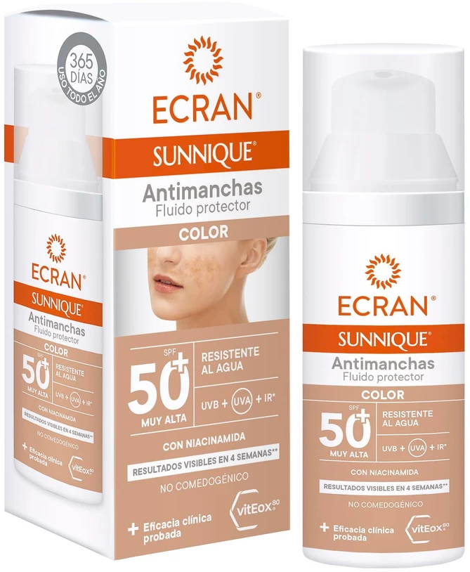 Ecran Sunnique Antimanchas Fluido Protector Spf50+ Apsaugantis nuo UV spindulių fluidas 50ml