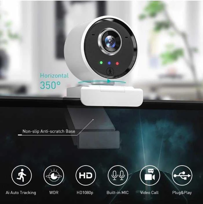 Internetinė kamera Reolink EDUP 1080P Full HD internetinė kamera / automatinis fokusavimas / išmanusis WiFi su mikrofonu / portreto sekimas / USB / 4K