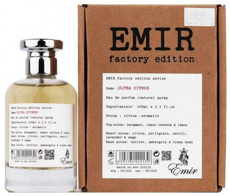 Emir Ultra Citrus Factory Edition EDP parfumuotas vanduo unisex, 100 ml