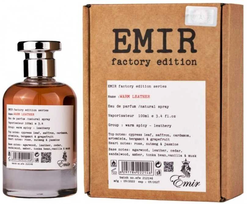 Emir Warm Leather Factory Edition EDP parfumuotas vanduo unisex, 100 ml
