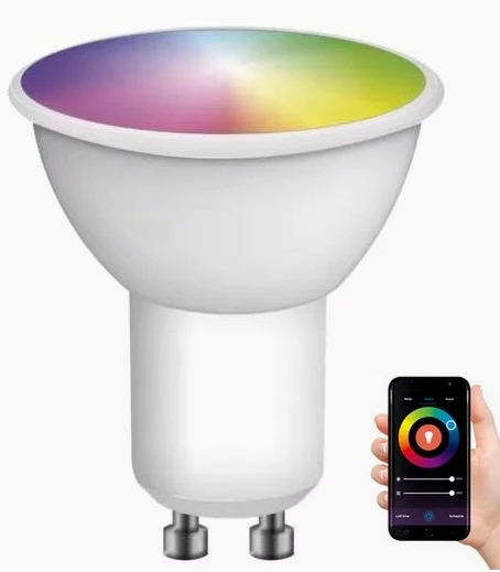 Lemputė LED GU10, 230V, 4,8W, 400lm, 2700K - 6500K, RGB, išmanioji Wi-Fi, valdoma programėle, TUYA / Smart Life, EMOS