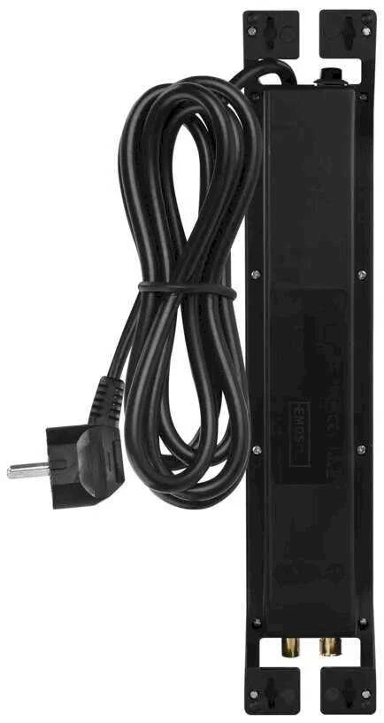 Ilgiklis su apsauga nuo viršįtampių (1800J) 4 lizdų, 2m, TV antenos (IEC) apsauga, juodas EMOS