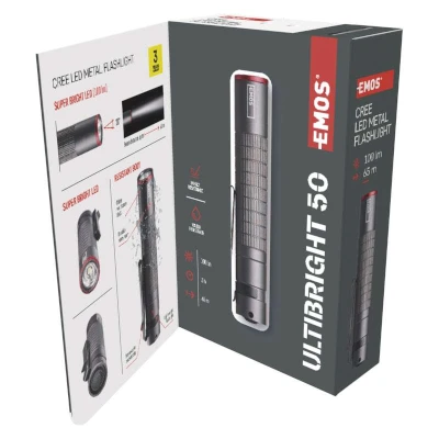 Žibintuvėlis, atsparus drėgmei IP65, ULTIBRIGHT 50, CREE LED, 100lm, 1xAAA, EMOS