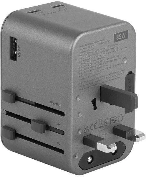 Energea 65W kelioninis adapteris su kištukų pasirinkimo slankikliais
