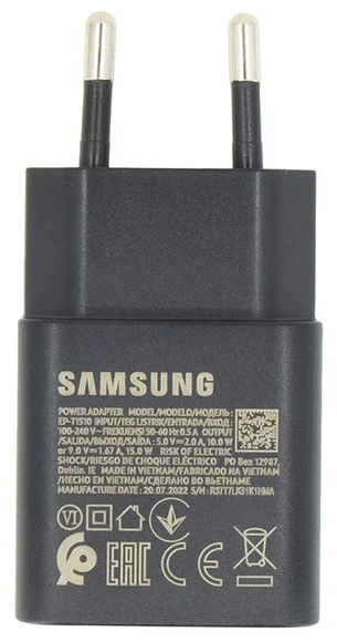 112803 EP-T1510EBE Samsung USB-C 15W kelioninis įkroviklis juodos spalvos (OOB Bulk)