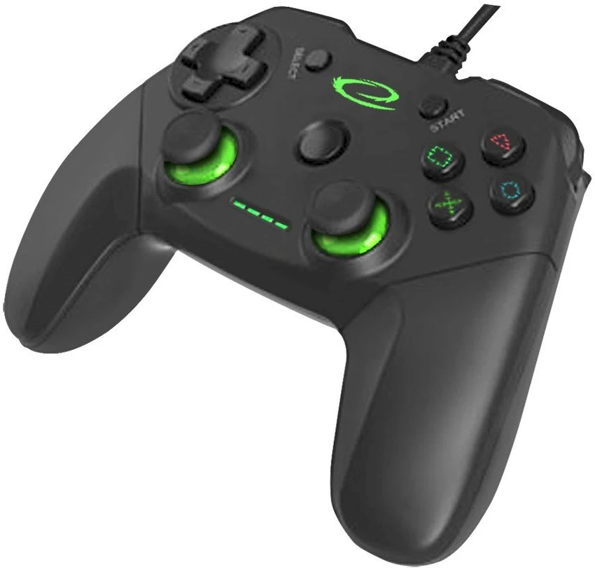 Gamepad Esperanza Vanquisher EGG110K (PC, PS3, juodos spalvos, žalias color)