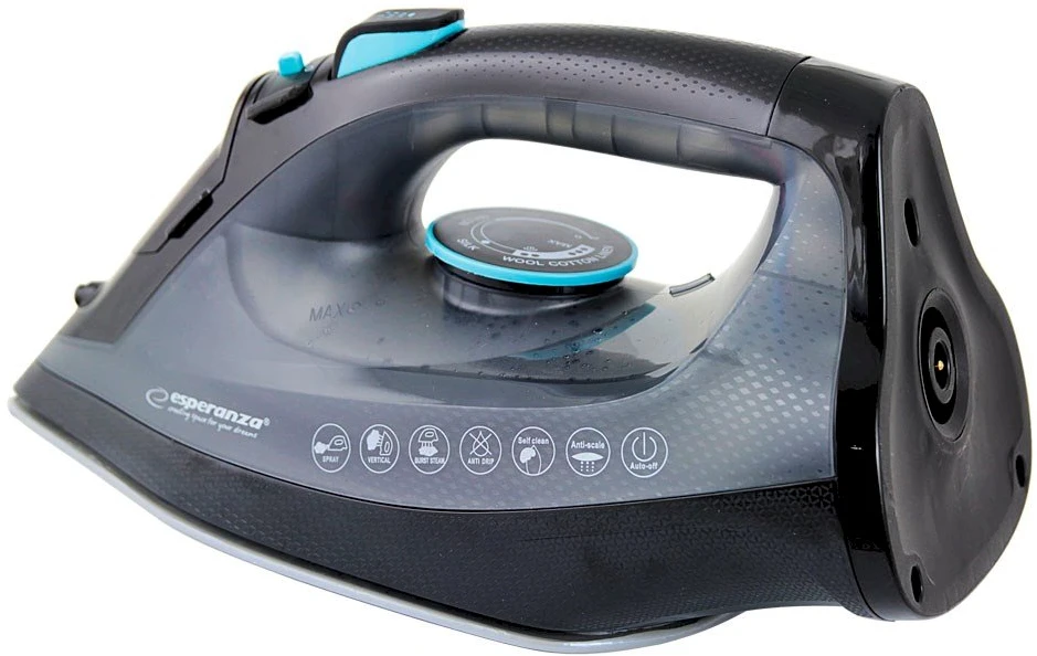Esperanza EHI010 Garų lygintuvas Ceramic soleplate Pilkas, Juodas 2600 W