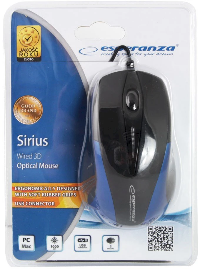 Optinė pelė USB (mėlyna) Esperanza