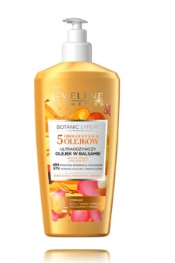 Eveline Cosmetics Eveline Botanic Expert 5 Oils Ultra-maitininantis kūno aliejus su losjonu, 350 ml