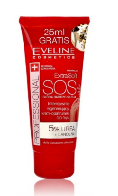 Eveline Cosmetics Eveline Extra Soft SOS intensyviai regeneruojanti rankų kreminė kaukė, 100 ml