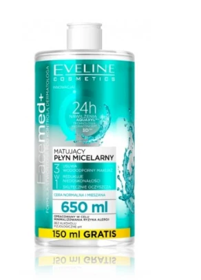 Eveline Cosmetics Eveline FaceMed+ matinį poveikį suteikiantis micelinis veido kremas, 650 ml