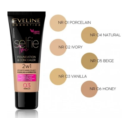 Eveline Cosmetics Eveline Selfie Time 2in1 Foundation & Maskuoklis 04 Natural, 30 ml