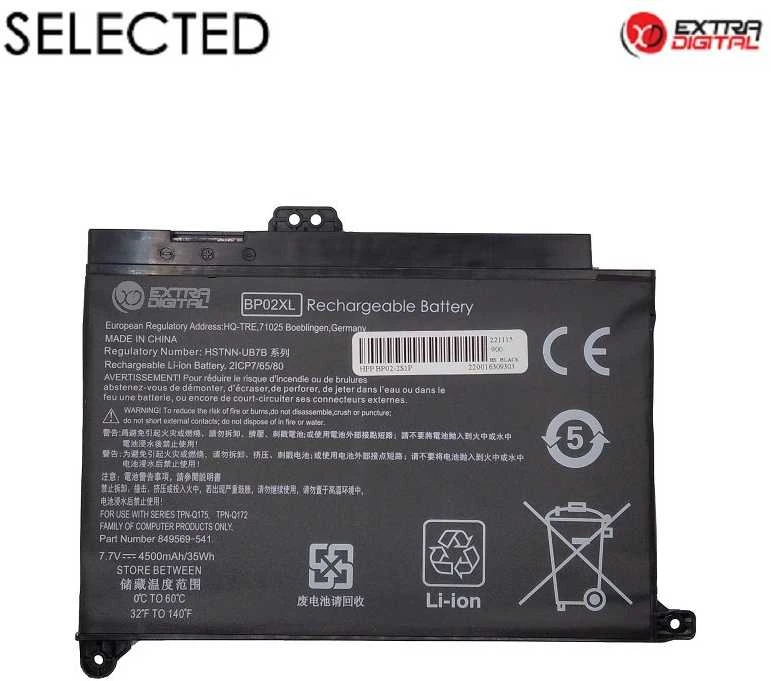 Extra Digital BP02XL Baterija for HP Nešiojamas kompiuteris 4500mAh