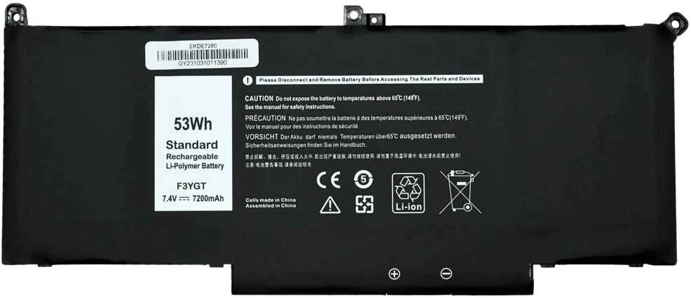 Extra Digital F3YGT / DM3WC Baterija for DELL Nešiojamas kompiuteris 7.4V / 7200mAh / 53Wh