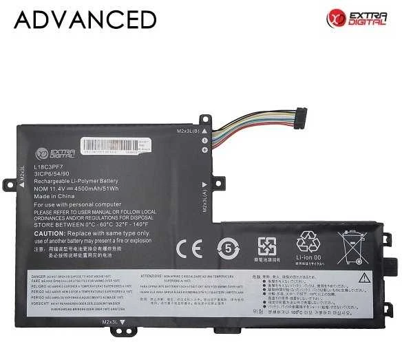 Extra Digital L18C3PF7 Baterija for Lenovo Nešiojamas kompiuteris 4500mAh