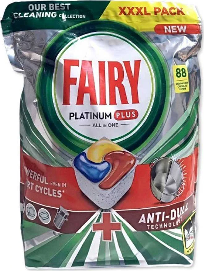 Indaplovių kapsulės Fairy Platinum Plus All In One Lemon, 88 vnt.
