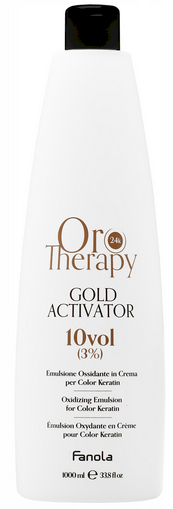 Fanola Oro Therapy 24 karatų aukso aktyvatorius Oro Puro 3 % 10 tūrio, 1000 ml