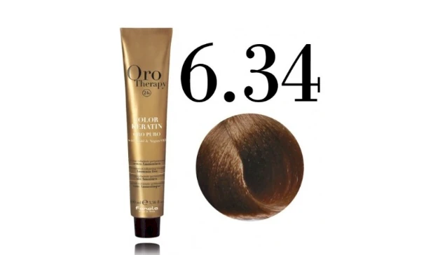 Fanola Oro Therapy Color Keratin Oro Pure 6.34, 100 ml