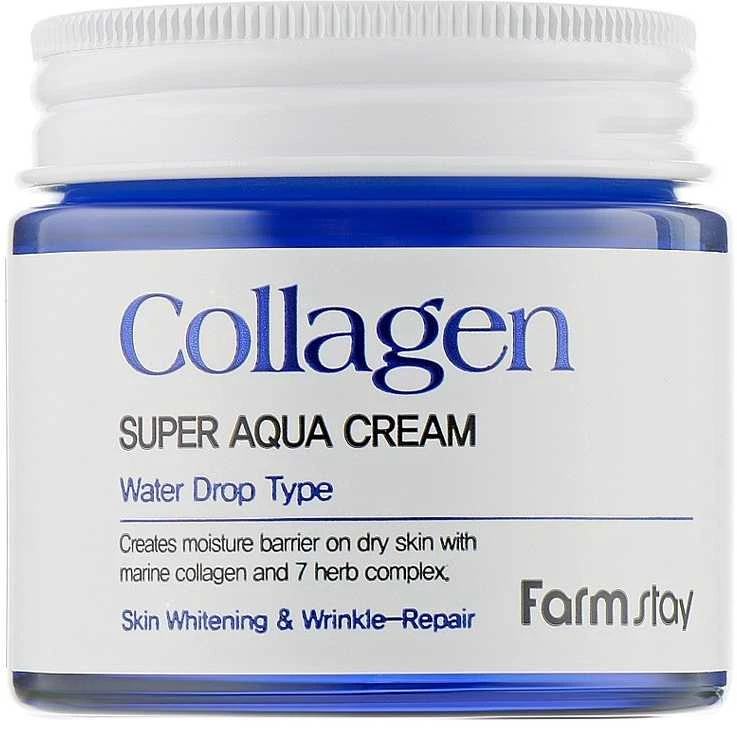 FarmStay Collagen Super Aqua Cream Drėkinamasis veido kremas su kolagenu, 80 ml