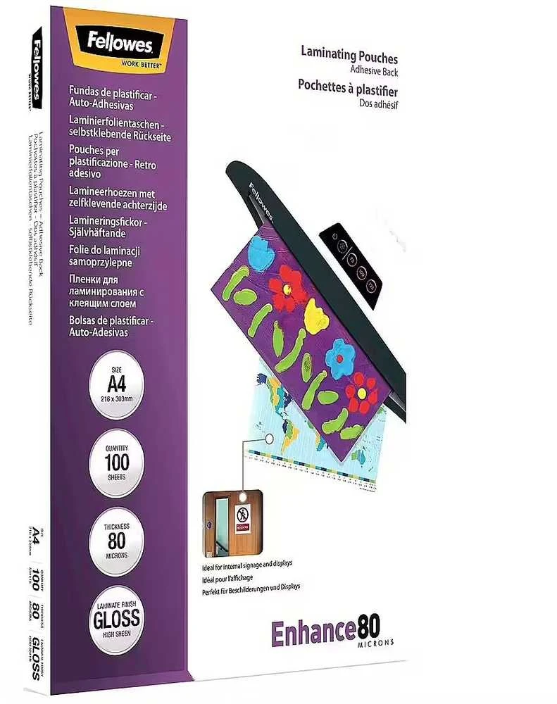 Fellowes Laminavimo vokeliai BERGAI, 80 mic, A4, 100 vnt.