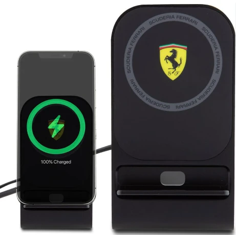 Ferrari foldable cargo. induction 2in1 FECBFMALK 15W juodos spalvos Printed Logo MagSafe