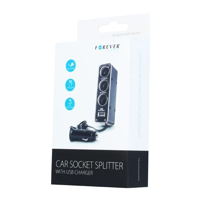 Forever lizdų skirstytuvas 3in1 su USB laidu CSS-03