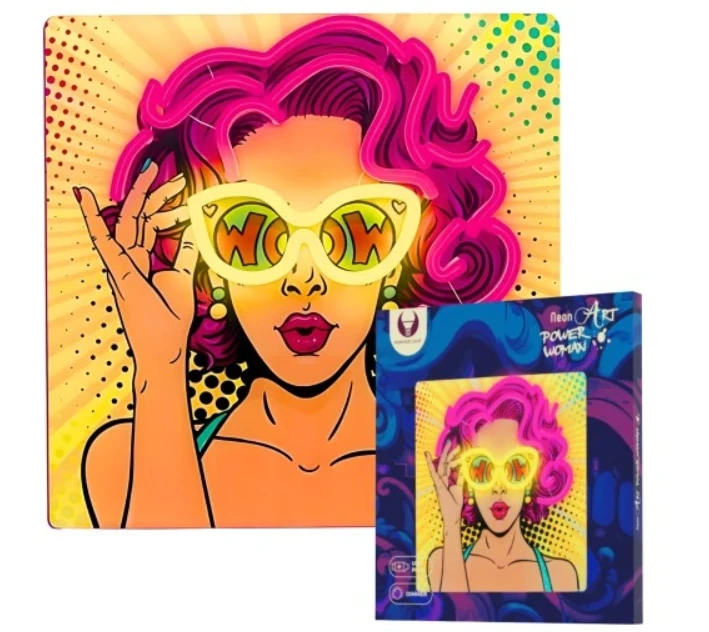 Plastrol Neoninis ART LED šviestuvas POWER WOMAN geltonas-violetinis FLA02 Forever Light