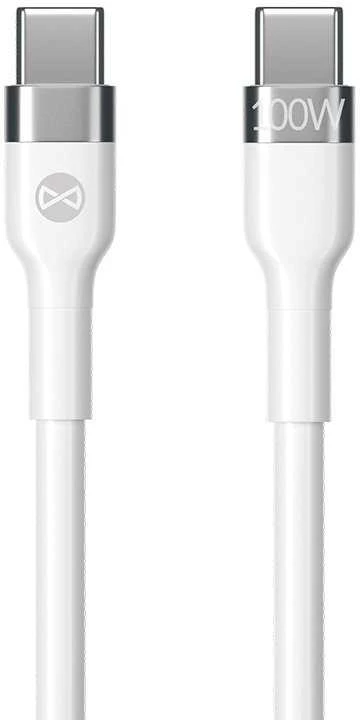 Forever Flexible laidas USB-C – USB-C 2,0 m 100W baltas