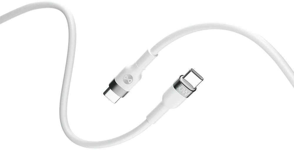 Forever lankstus laidas USB-C – USB-C 2,0 m 60W baltas