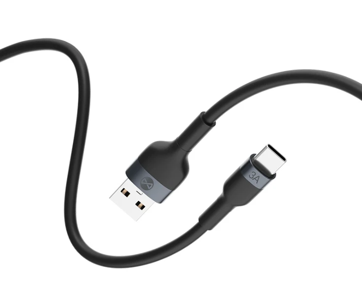 Forever lankstus laidas USB – USB-C 1,0 m 3A juodas