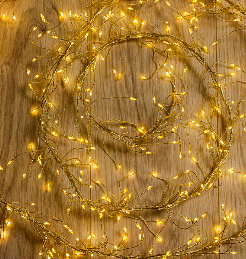 TelForceone String Light GOLDEN TWIG CLF-03 480LED šiltai balta 3m + 5m Forever Light