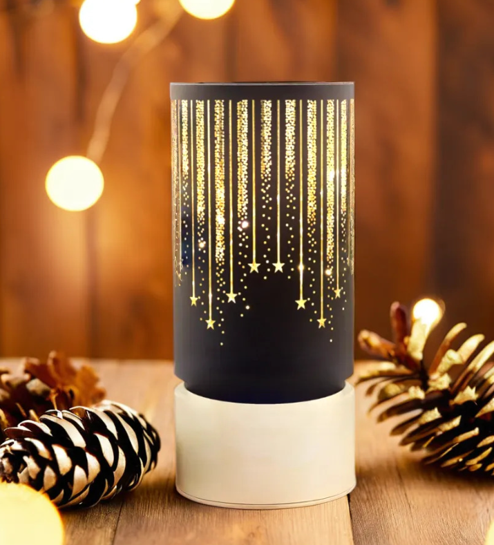 Kalėdinis stiklas Lantern FCL-20 juodai auksinis L Forever Light