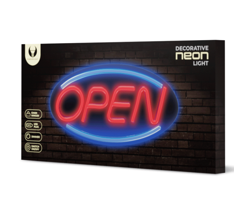 TelForceone Neoninė PLEXI LED OPEN mėlyna raudona FPNE04X"Forever" šviesiai