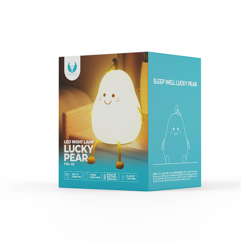 TelForceone LED naktinė lempa LUCKY PEAR FNL-02 daugiaspalvis silikonas Forever Light