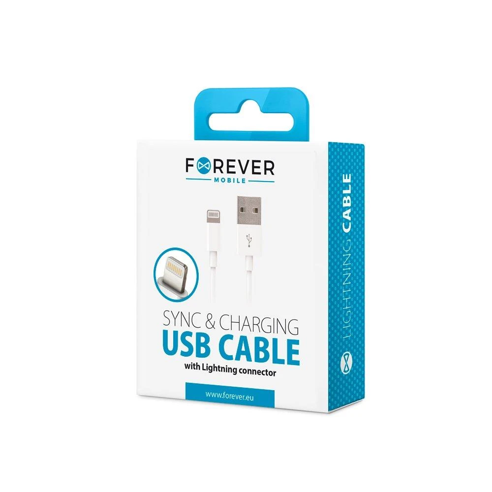 Kabelis Forever Lightning iPhone 5/6 whi