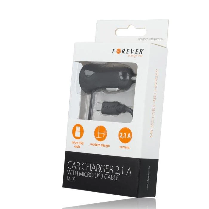 USB įkroviklis Forever M-01 USB 1.5m Juodas