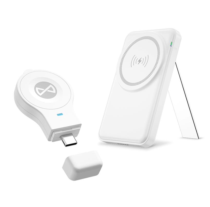 Forever MACS-100 magnetinis belaidis įkroviklis su power bank baltos spalvos 5in1