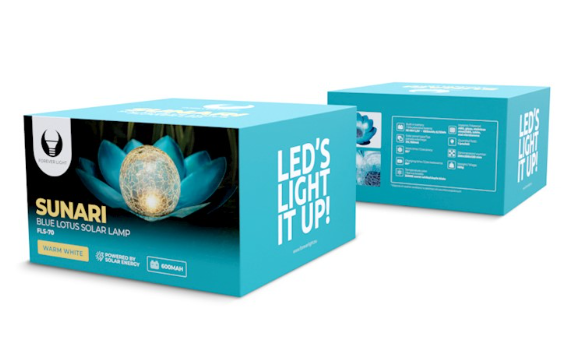 Plastrol SUNARI saulės lempa LED FLS-70 Lotus Flower Mėlyna 3000K 600mAh Ni-MH Forever Light