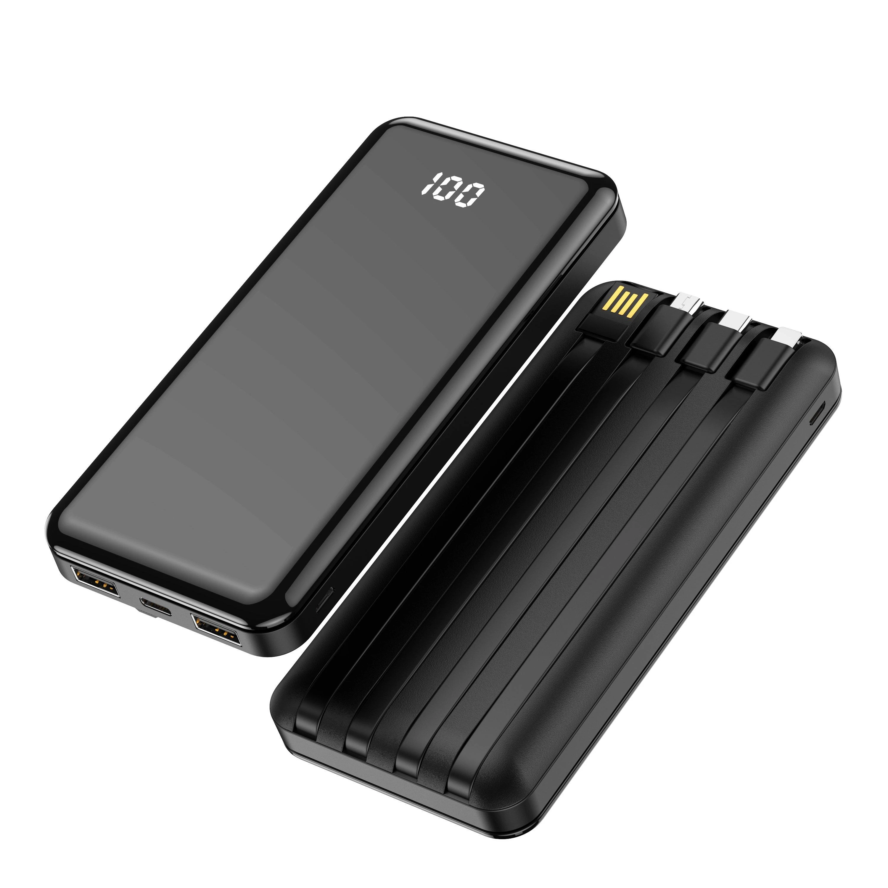 Forever power bank TB-411 ALLin1 10000 mAh su kabeliss USB-C + Lightning + microUSB juodos spalvos