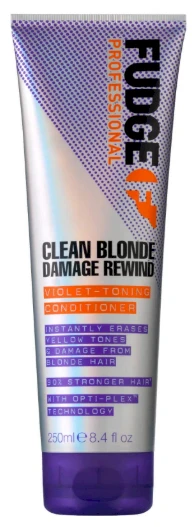 Fudge Professional "Fudge Clean Skirtas šviesiems plaukams Damage Rewind" violetinės spalvos tonizuojantis kondicionierius 250ml