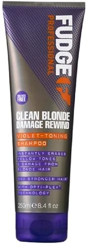 Fudge Professional Clean Skirtas šviesiems plaukams Damage Rewind Everyday Violet-Toning Šampūnas šampūnas šviesiems plaukams, 250 ml