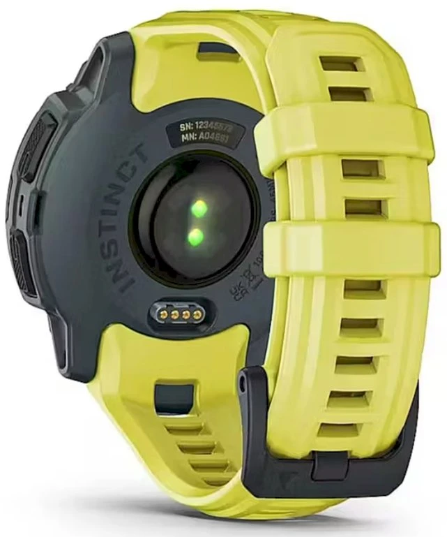 Išmanusis laikrodis Garmin Instinct E – 45 mm, Su laimo spalvos dirželiu