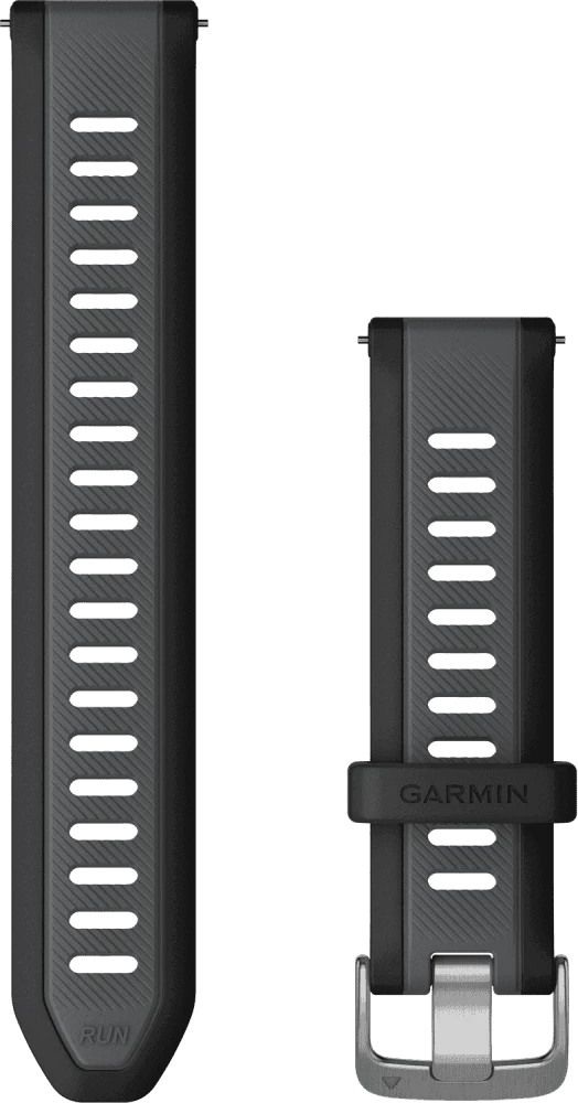 Greitai atsegamas Quick Release Garmin laikrodžio dirželis, 20 mm, Juoda/Skalūno pilka