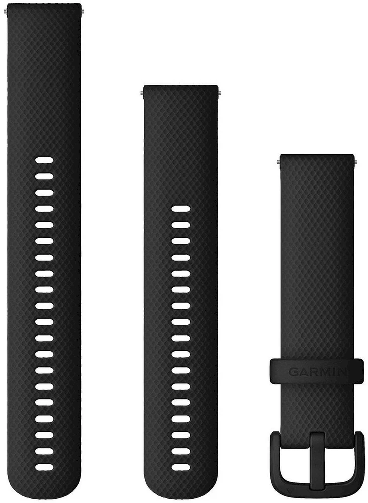 Išmaniojo laikrodžio Garmin greitai atsegamas, silikoninis dirželis, Juodos spalvos, 20mm