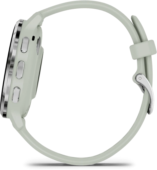 Greitai atsegamas Quick Release Garmin laikrodžio dirželis, 18 mm, Šalavijų pilkos spalvos su sidabrinės saplvos sagtimi