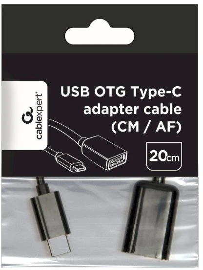 Gembird A-OTG-CMAF2-01 OTG USB Type-C kištukas į USB lizdą adapterio laidas 0,2 m / juodas